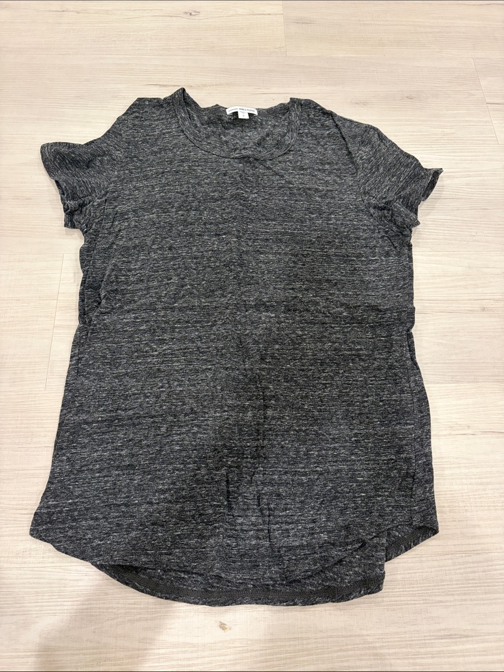 James Perse Charcoal Heather Short Sleeve Crewneck Tee